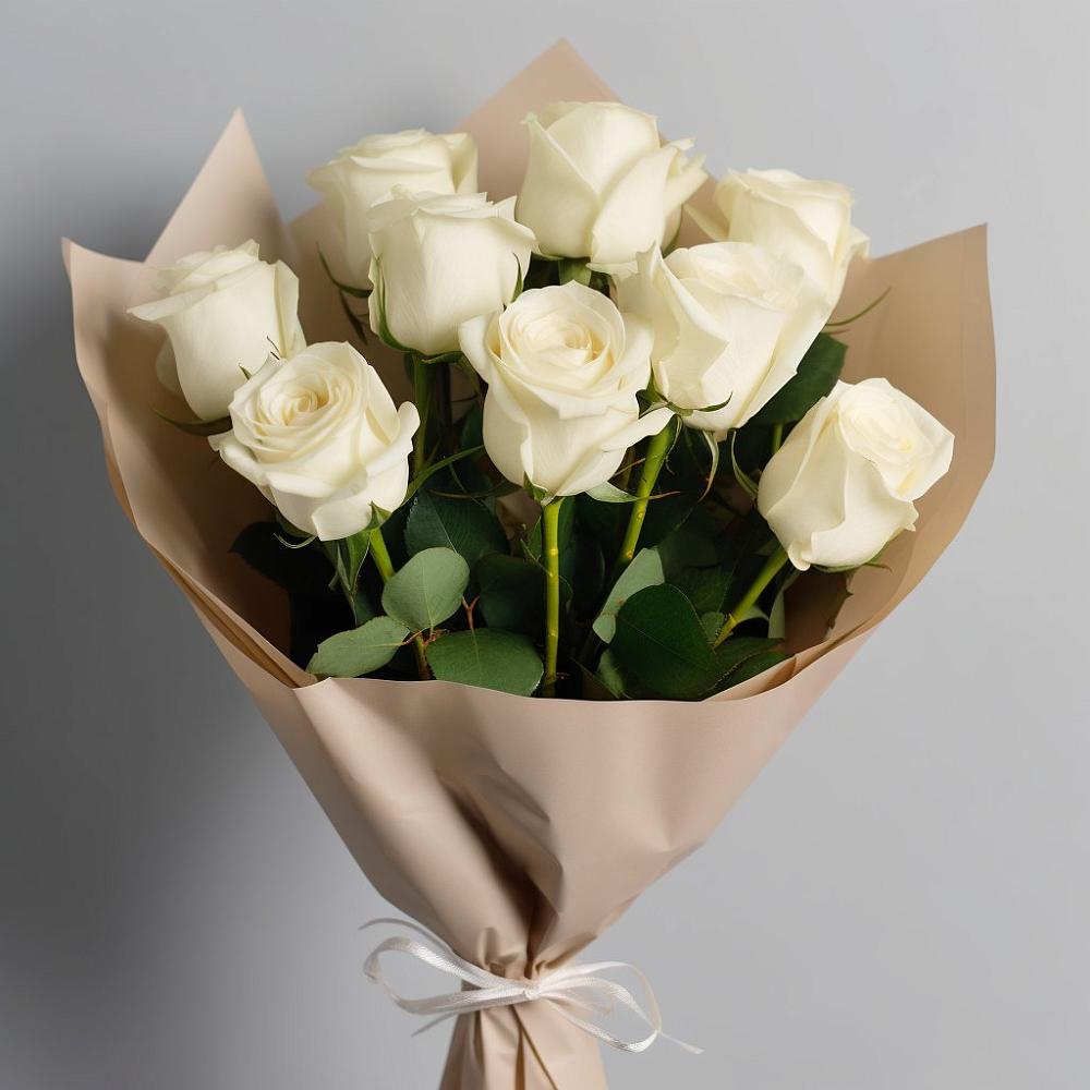 Букет 9 Белых роз Эдлесс Лав в Мундыбаш