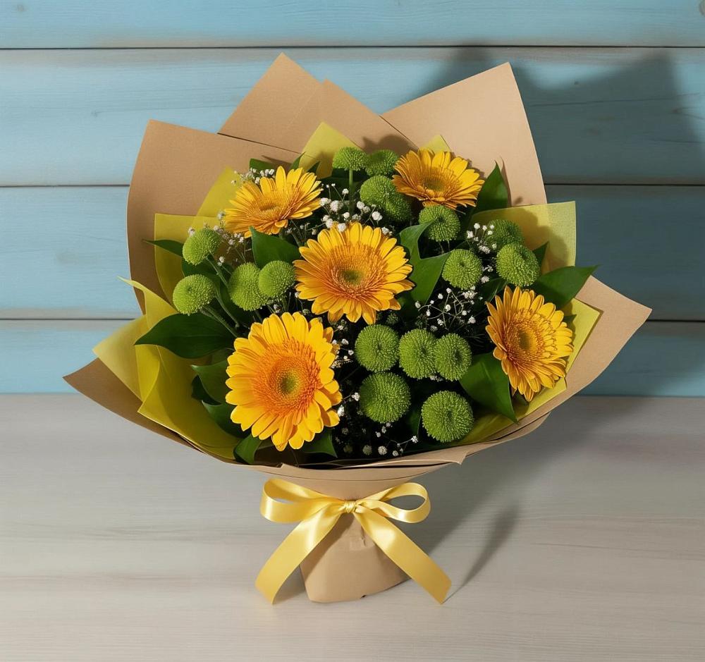 Букет цветов из: Герберы и Хризантемы в Мундыбаш