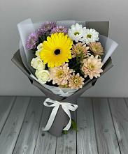 Букет цветов из:  Розы, Герберы и Хризантемы #REPLACE_PRED# Мундыбаш