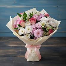 Букет цветов из:  Хризантемы, Альстромерии и Розы в Мундыбаш