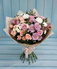 Букет цветов из:  Хризантемы, Розы и Альстромерии в Мундыбаш