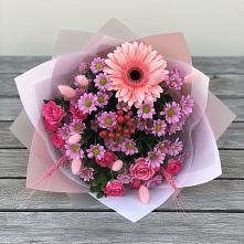 Букет цветов из:  Розы, Герберы и Хризантемы #REPLACE_PRED# Мундыбаш