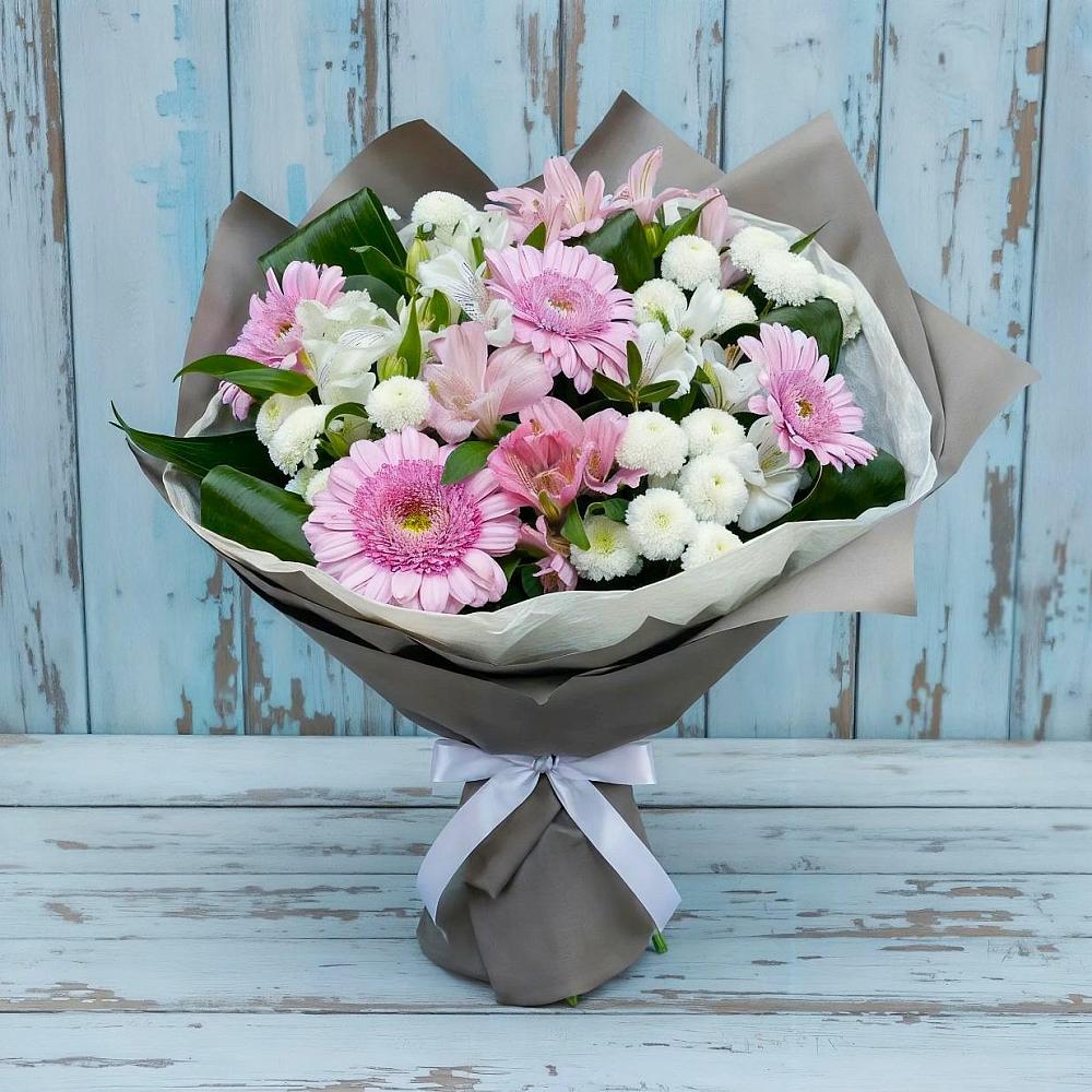 Букет цветов из: Герберы, Альстромерии и Хризантемы в Мундыбаш